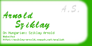 arnold sziklay business card